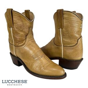 Lucchese Gaby Women’s Size 6 Western Boot Tan Leather Short Cowboy Boot